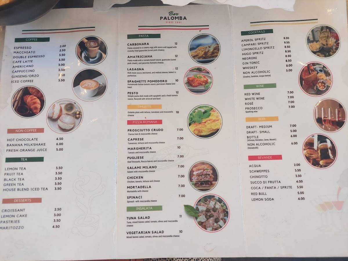 Menu di Bar Palomba 