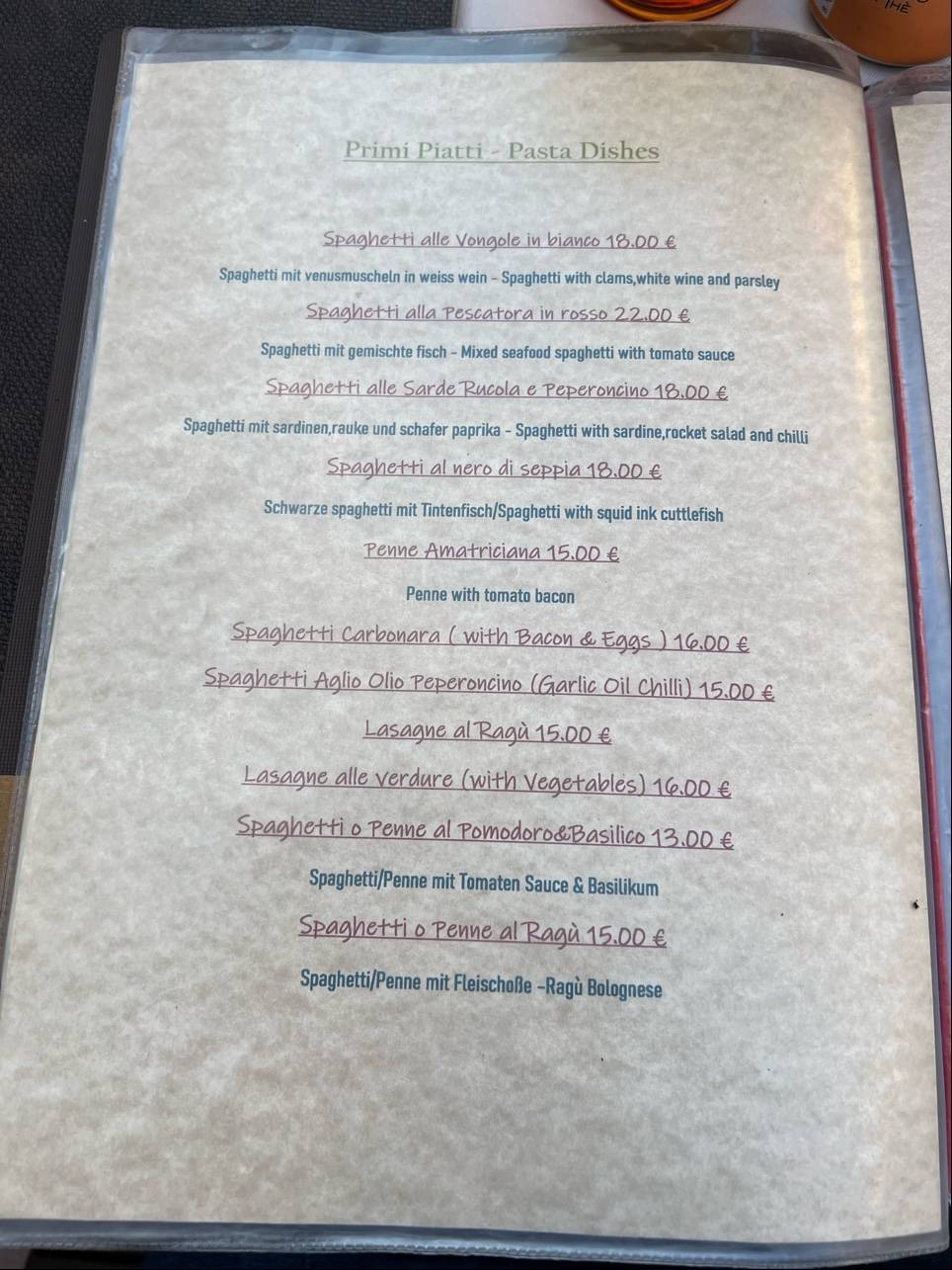 Menu di Bar Ristorante Da Ornella 