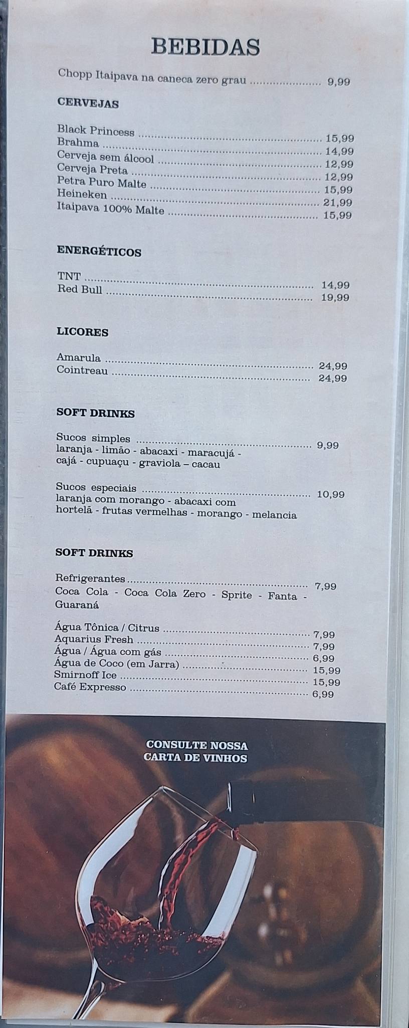 Bar Vesúvio cardápio