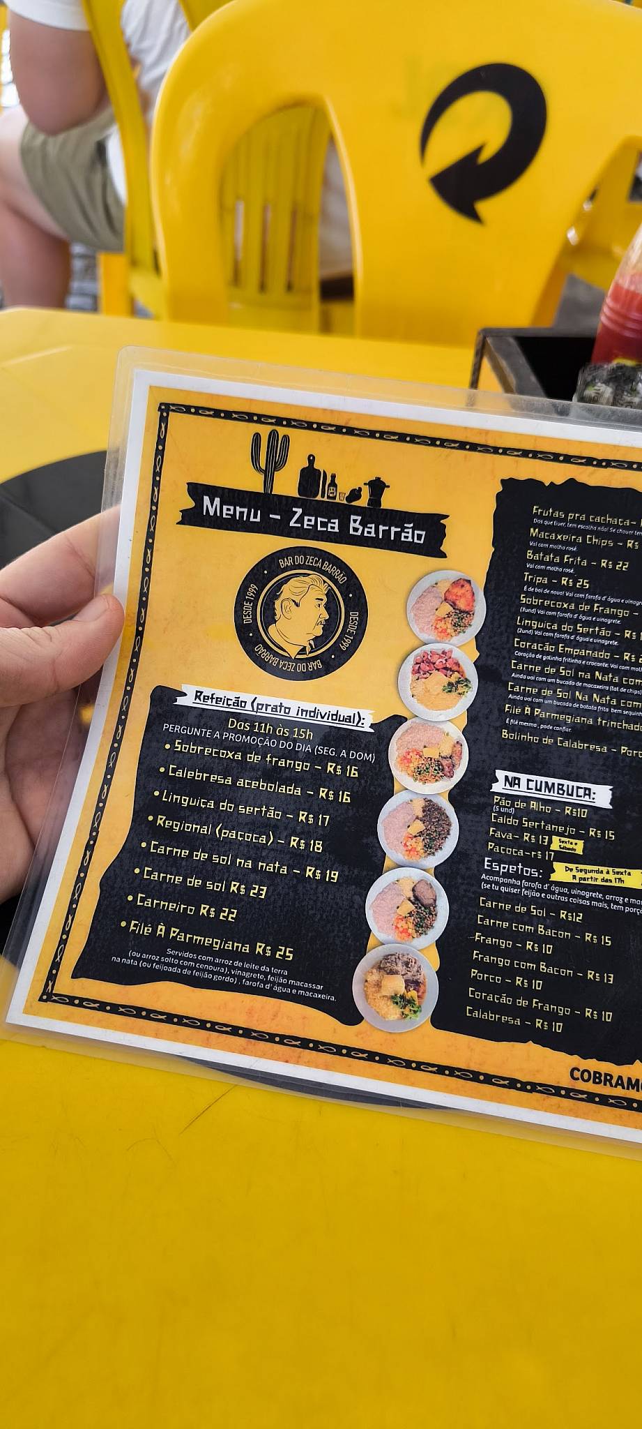 Bar de Zeca Barrão cardápio