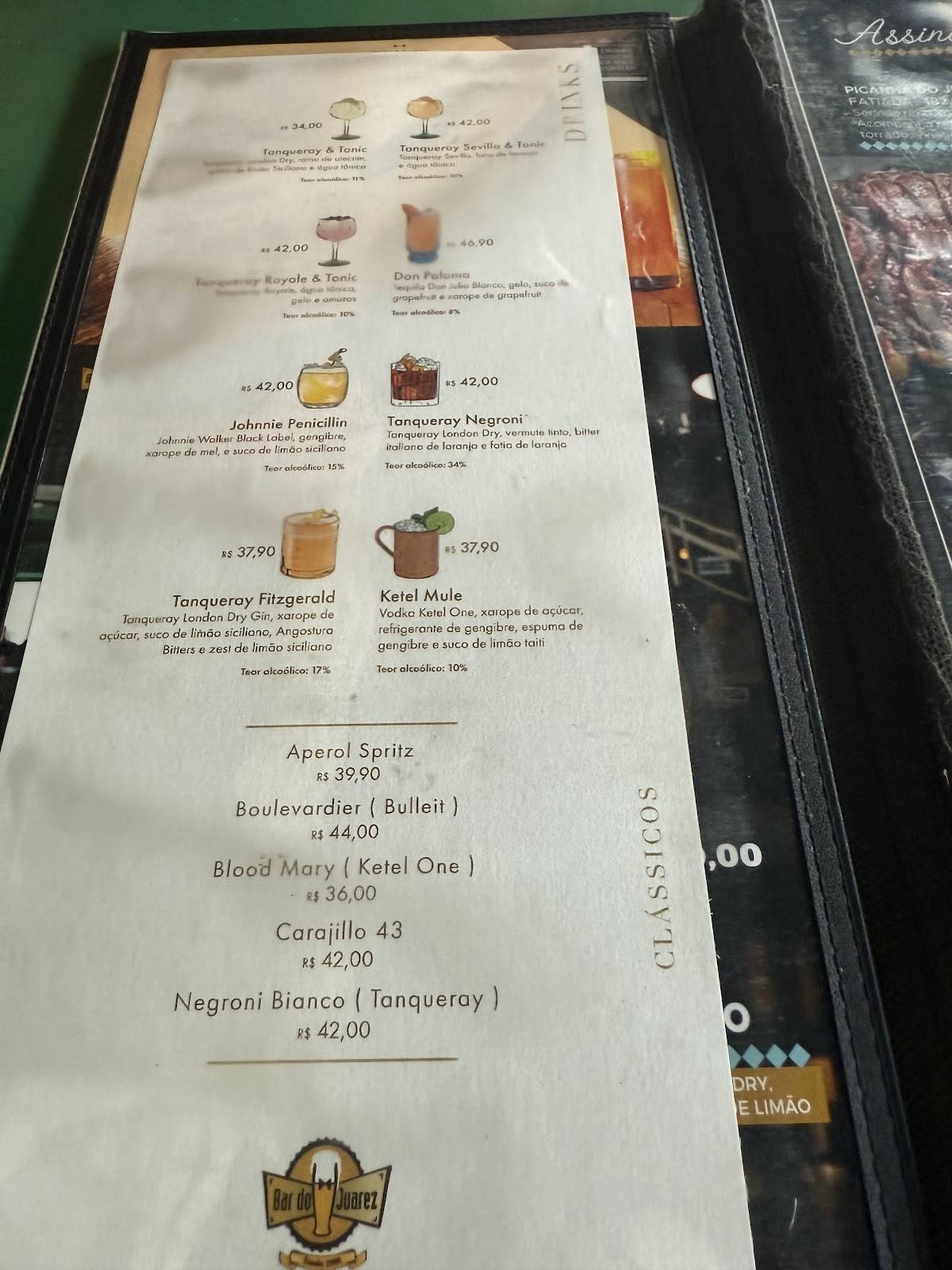 Bar do Juarez Itaim Bibi: Chopp, Picanha, Feijoada, Almoço, Drinks, Delivery SP cardápio