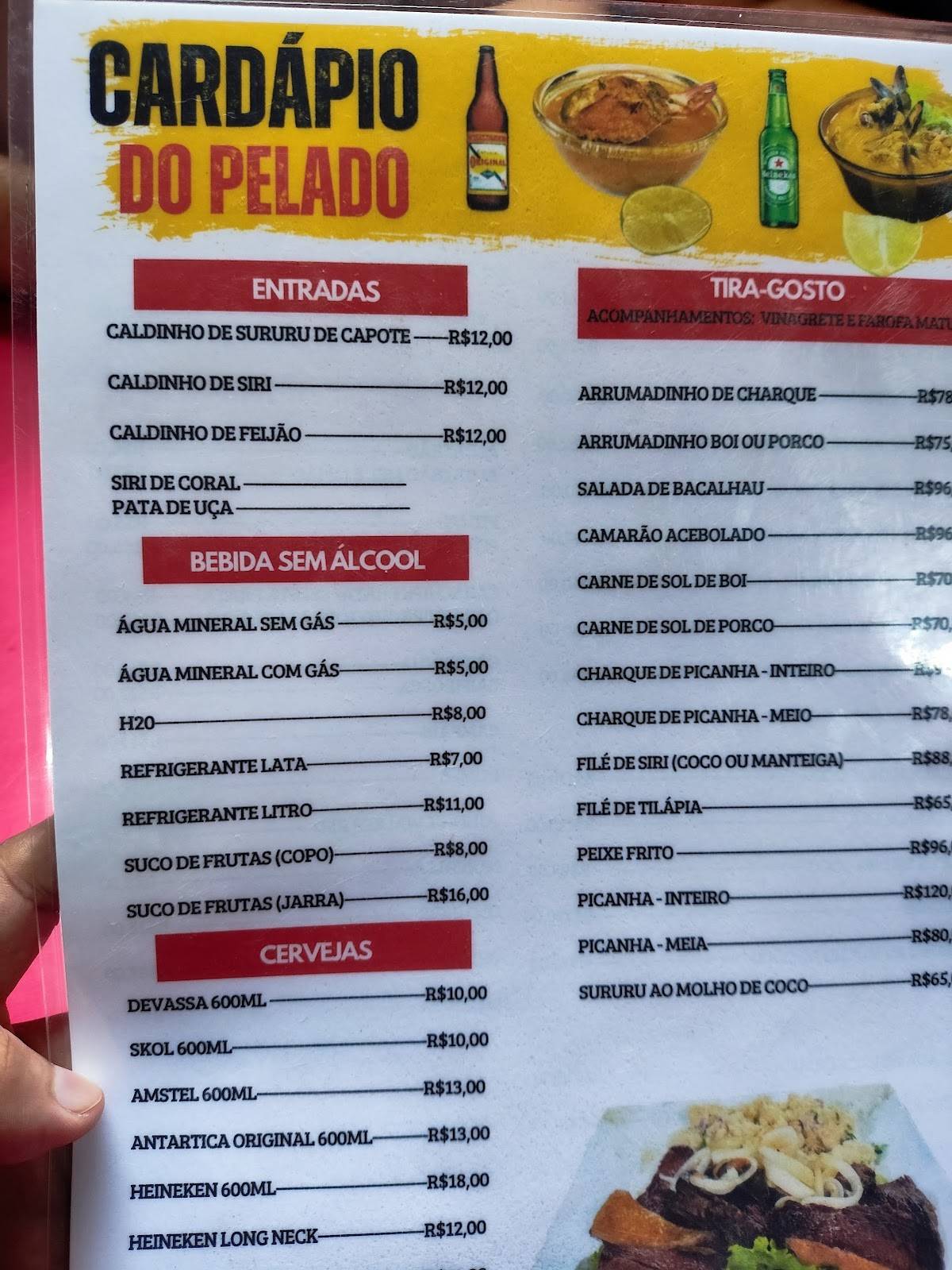 Bar do Pelado cardápio