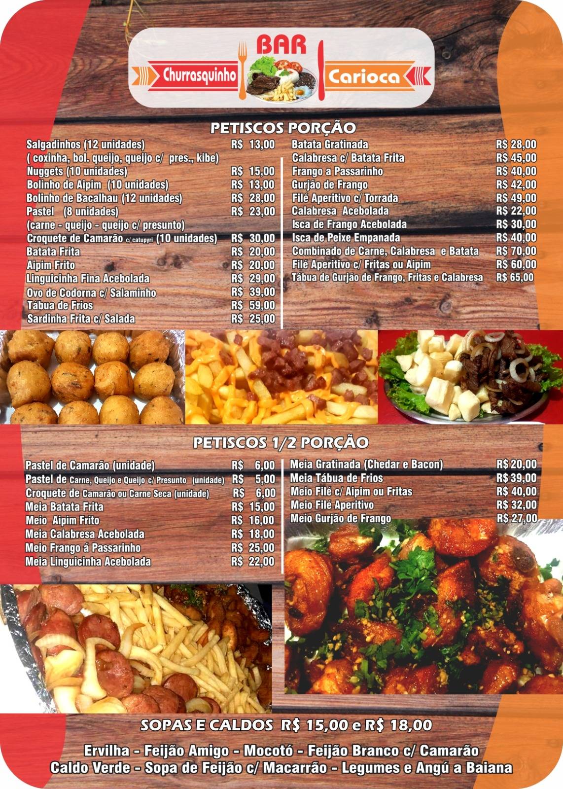 Bar e Churrasquinho Carioca cardápio