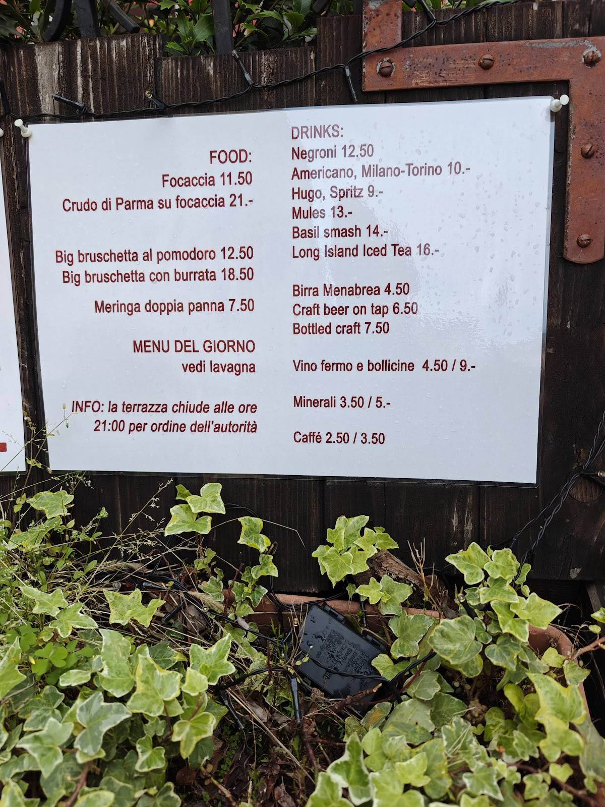 Menu di BarLume 
