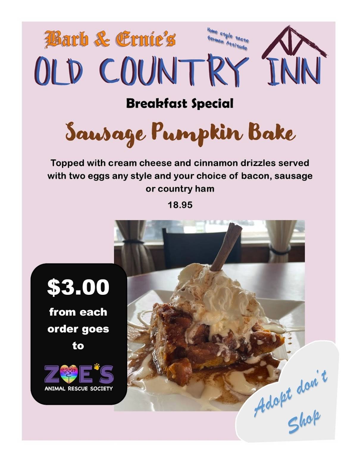 Menu de Barb & Ernie's Old Country Inn