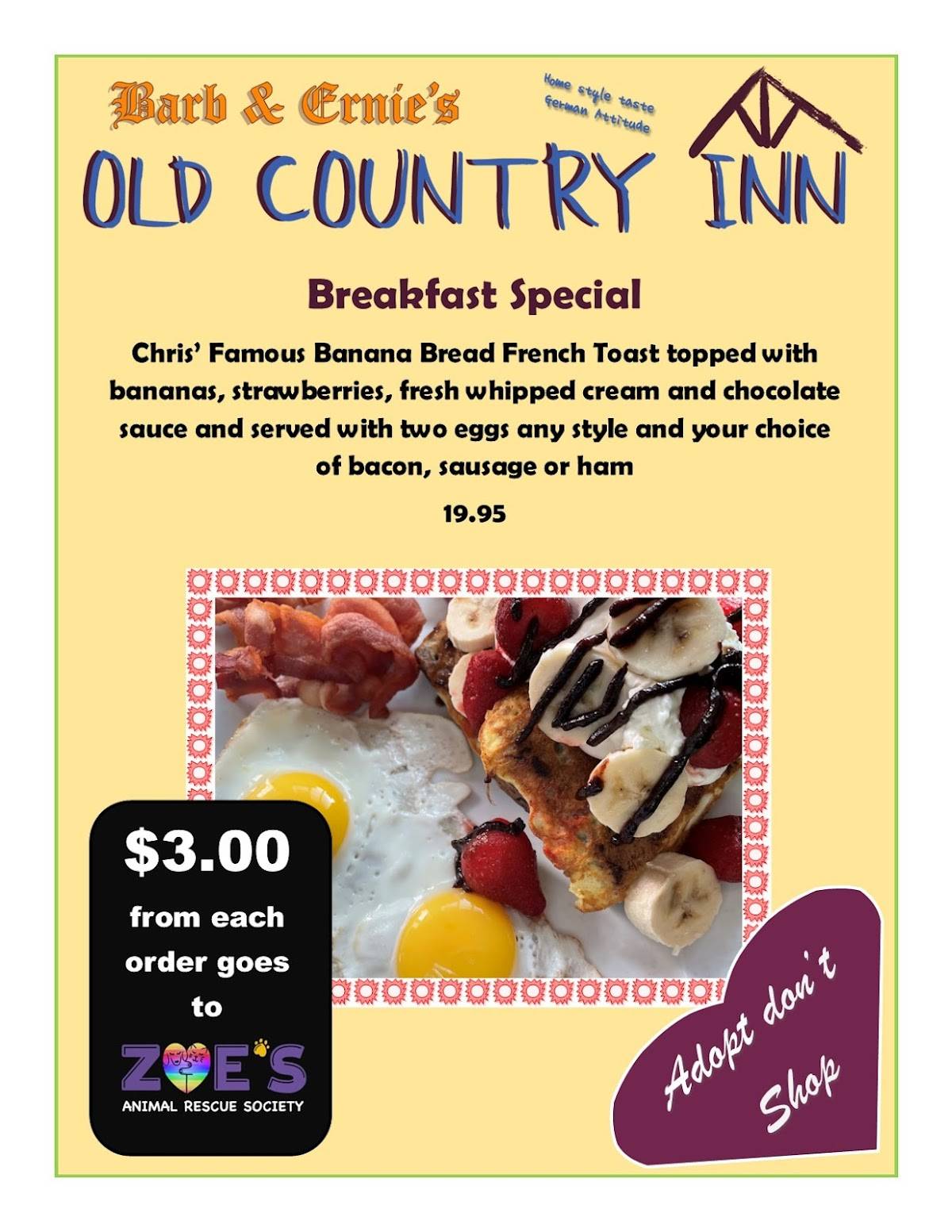 Menu de Barb & Ernie's Old Country Inn