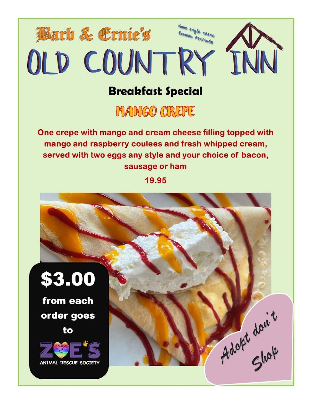 Menu de Barb & Ernie's Old Country Inn