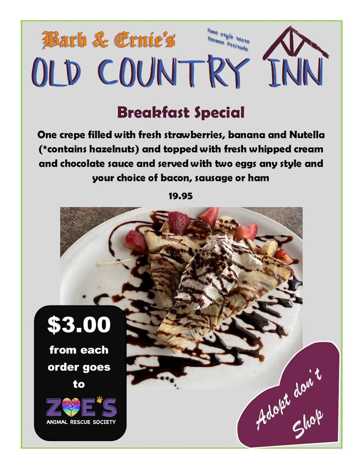 Menu de Barb & Ernie's Old Country Inn