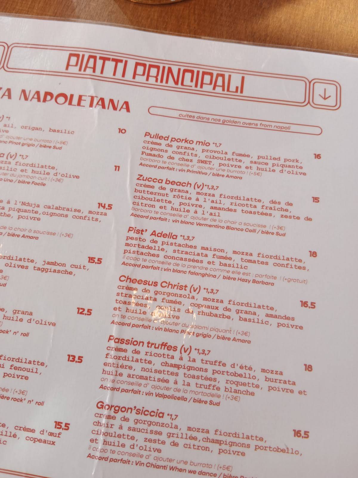 Menu de Barbara