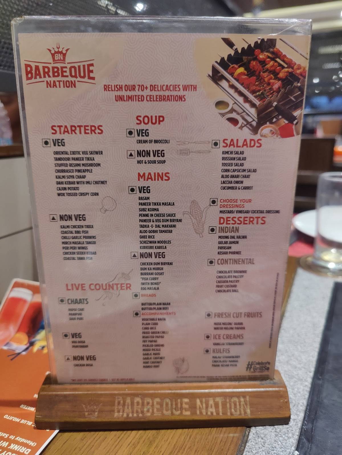 Barbeque Nation - Madurai - Milan'em Mall menu