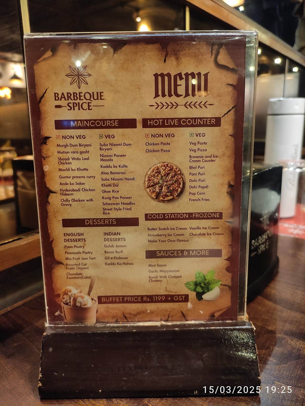 Barbeque Spice- Abids, Hyderabad Best Unlimited Hyderabadi Buffet menu