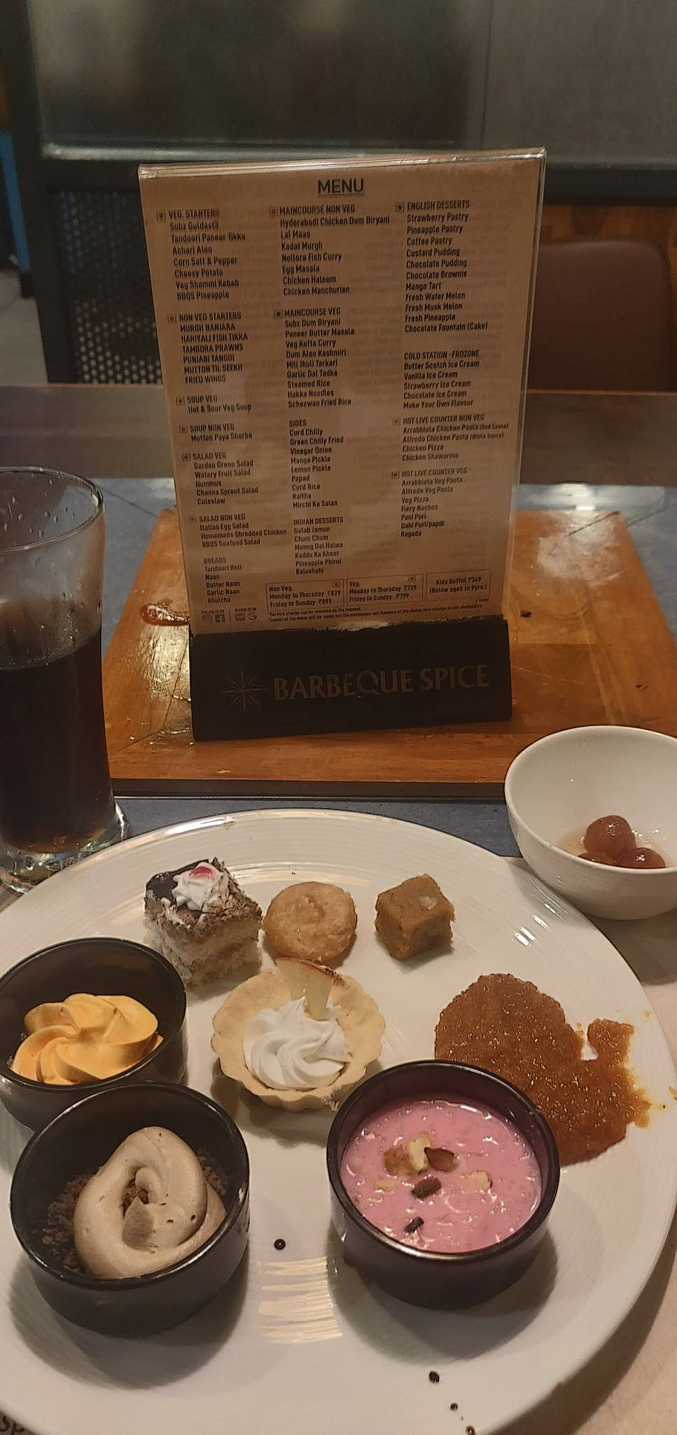 Menu at Barbeque Spice, Hyderabad