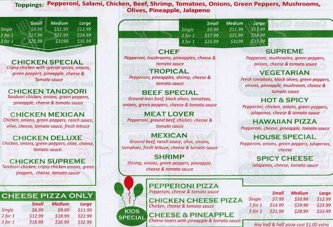 Menu de Barney's Pizza & Fried Chicken Best Pizza and Halal Fried Chicken in Surrey