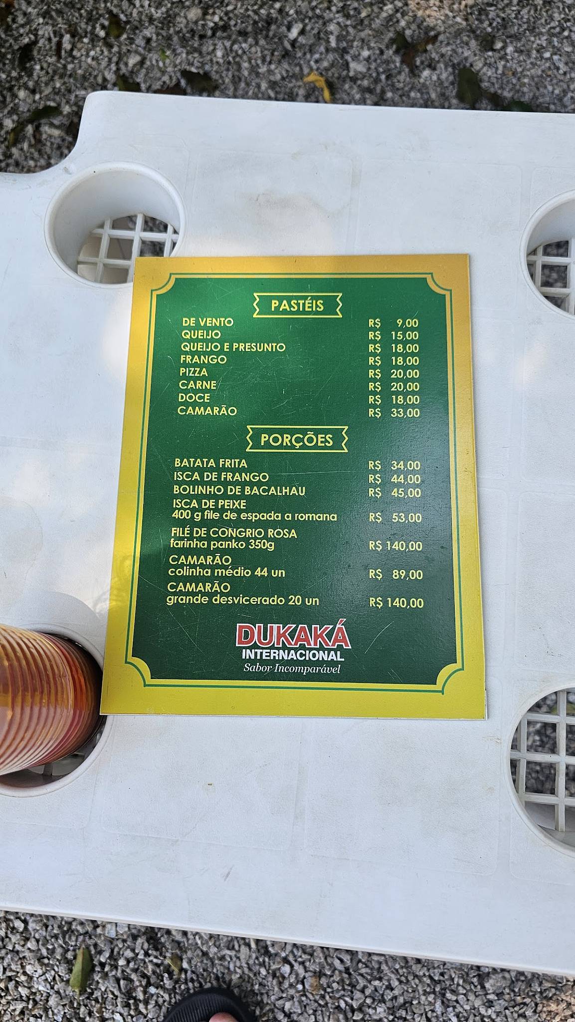 Barraca Dukaká cardápio