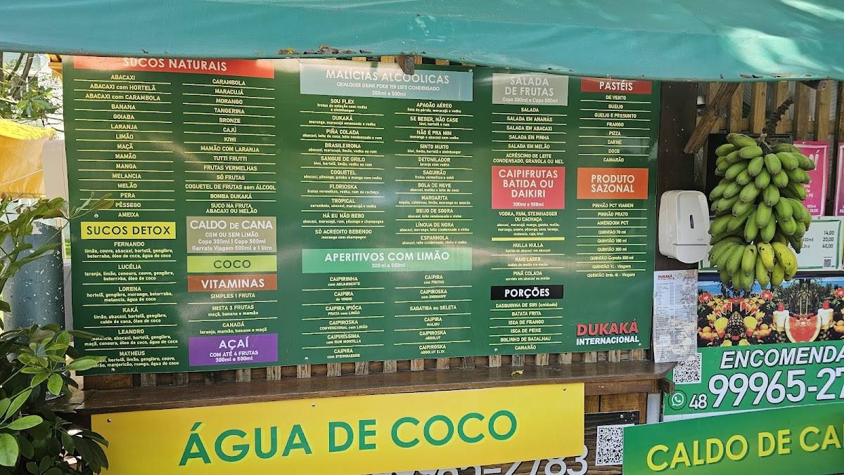Barraca Dukaká cardápio