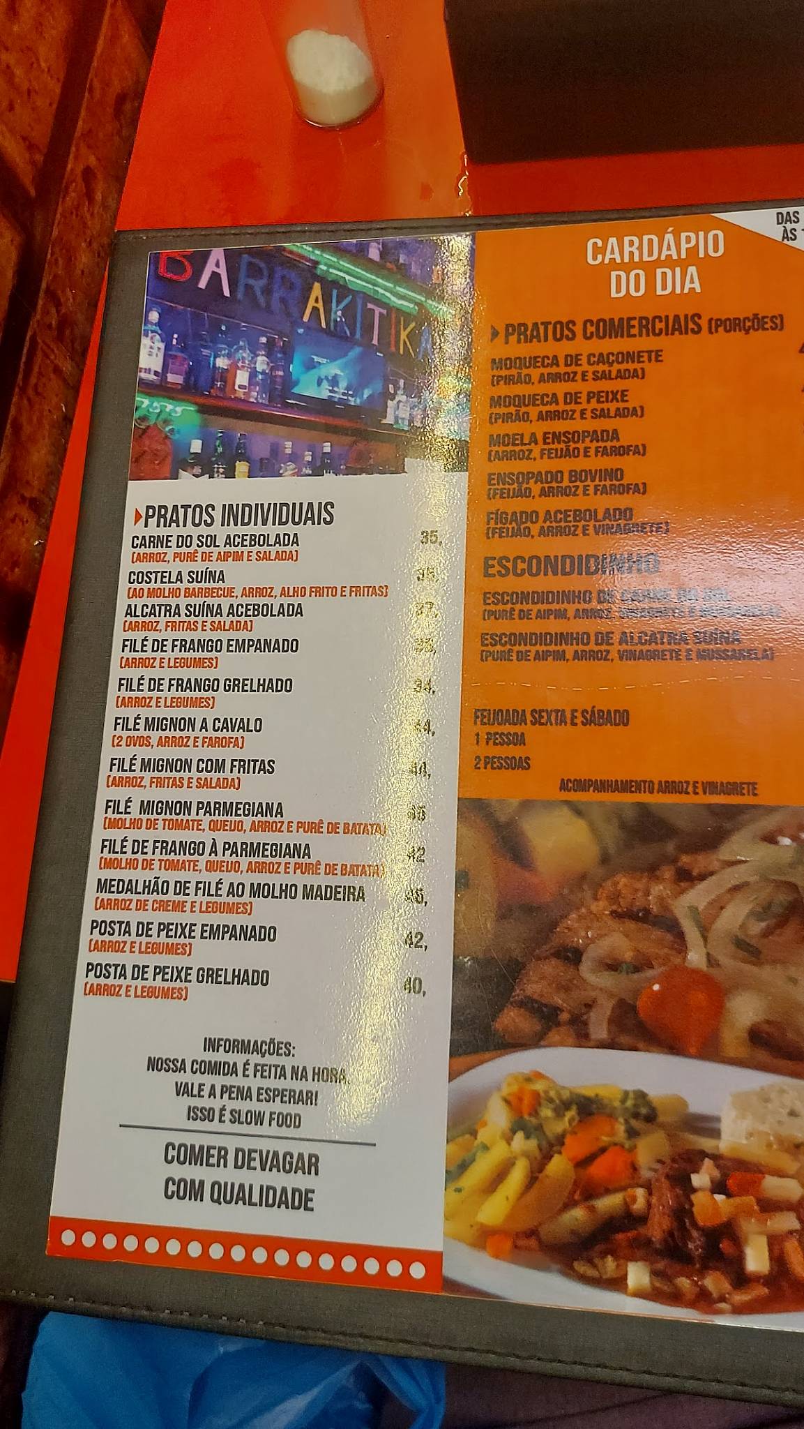 Barrakitika cardápio