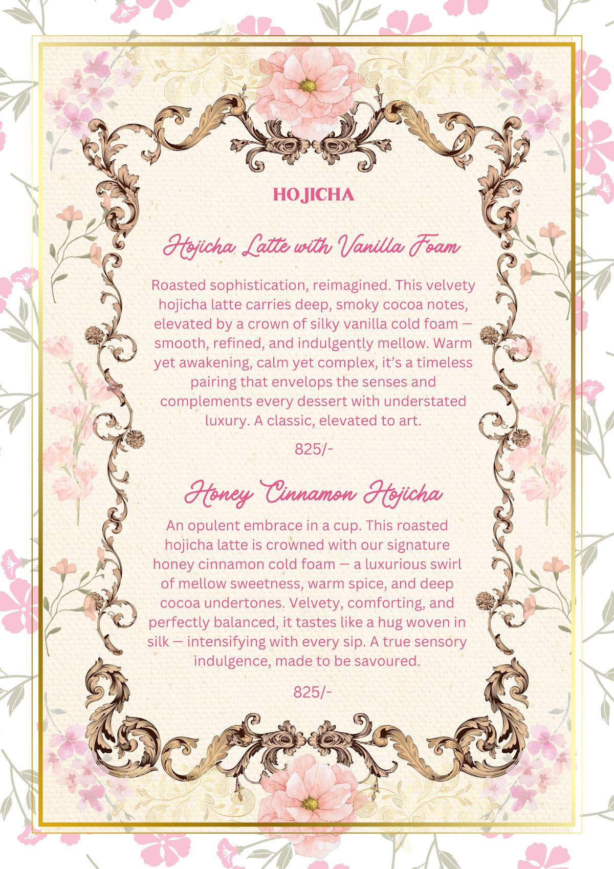 Basque Bakery menu