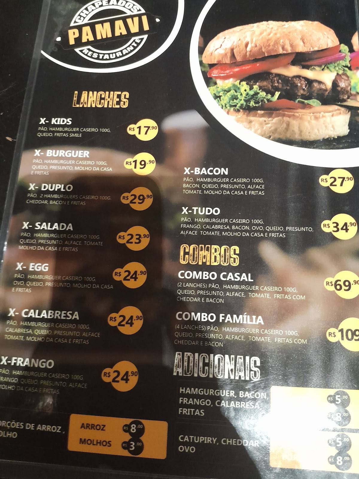 Pamavi Chapeados cardápio