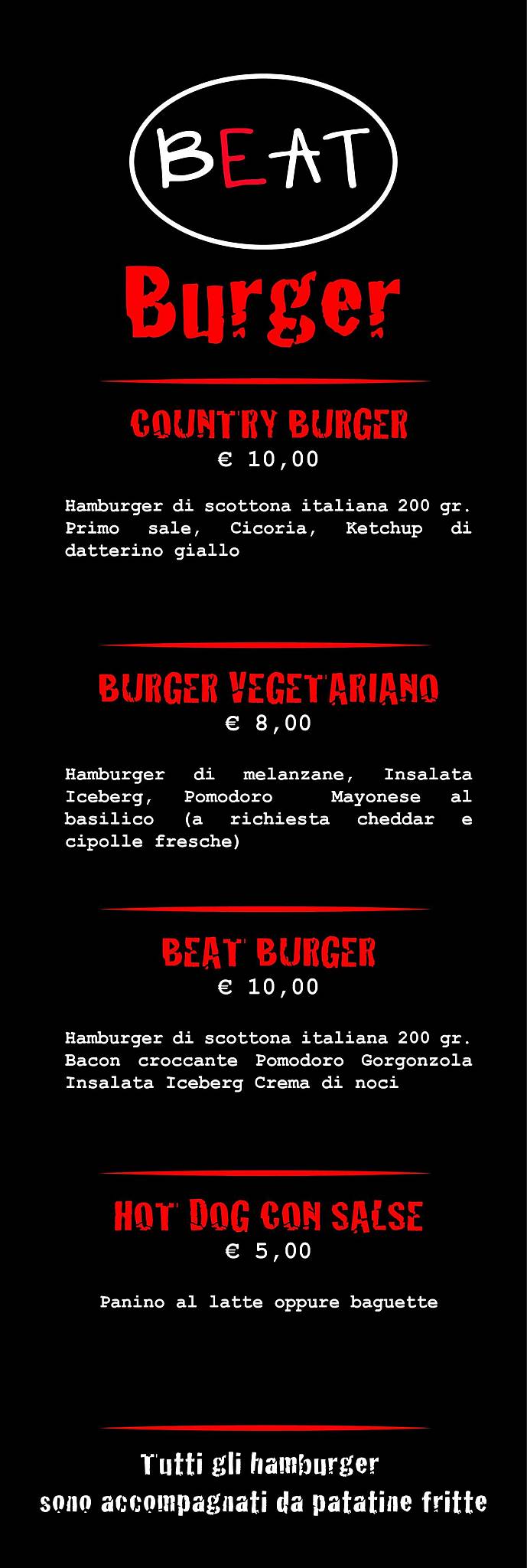 Menu di Pizzeria Bar Beat 2.0 