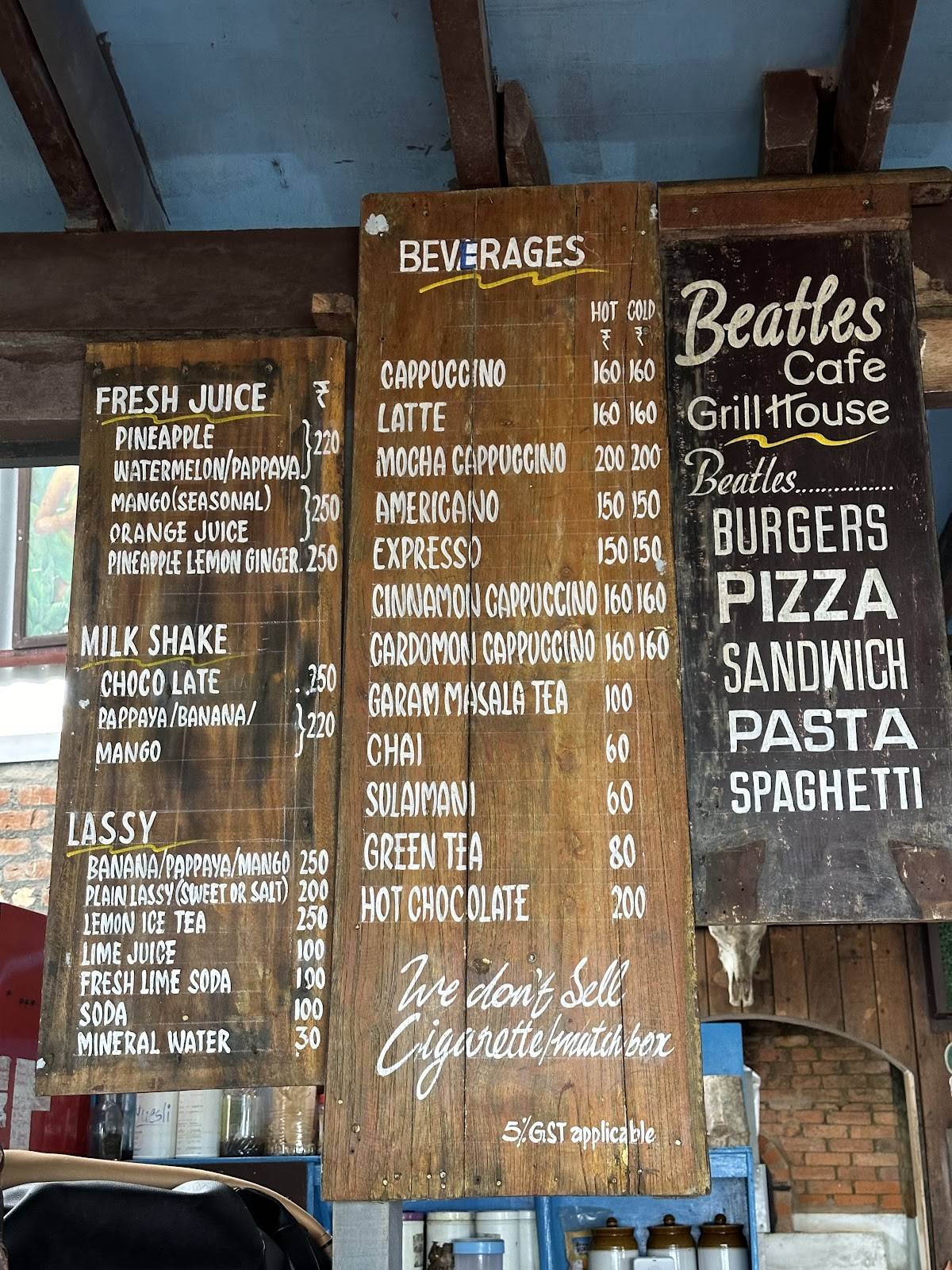 Beatles Cafe & Grill House menu
