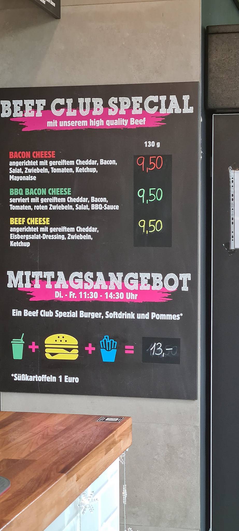 Menu de Beef Club