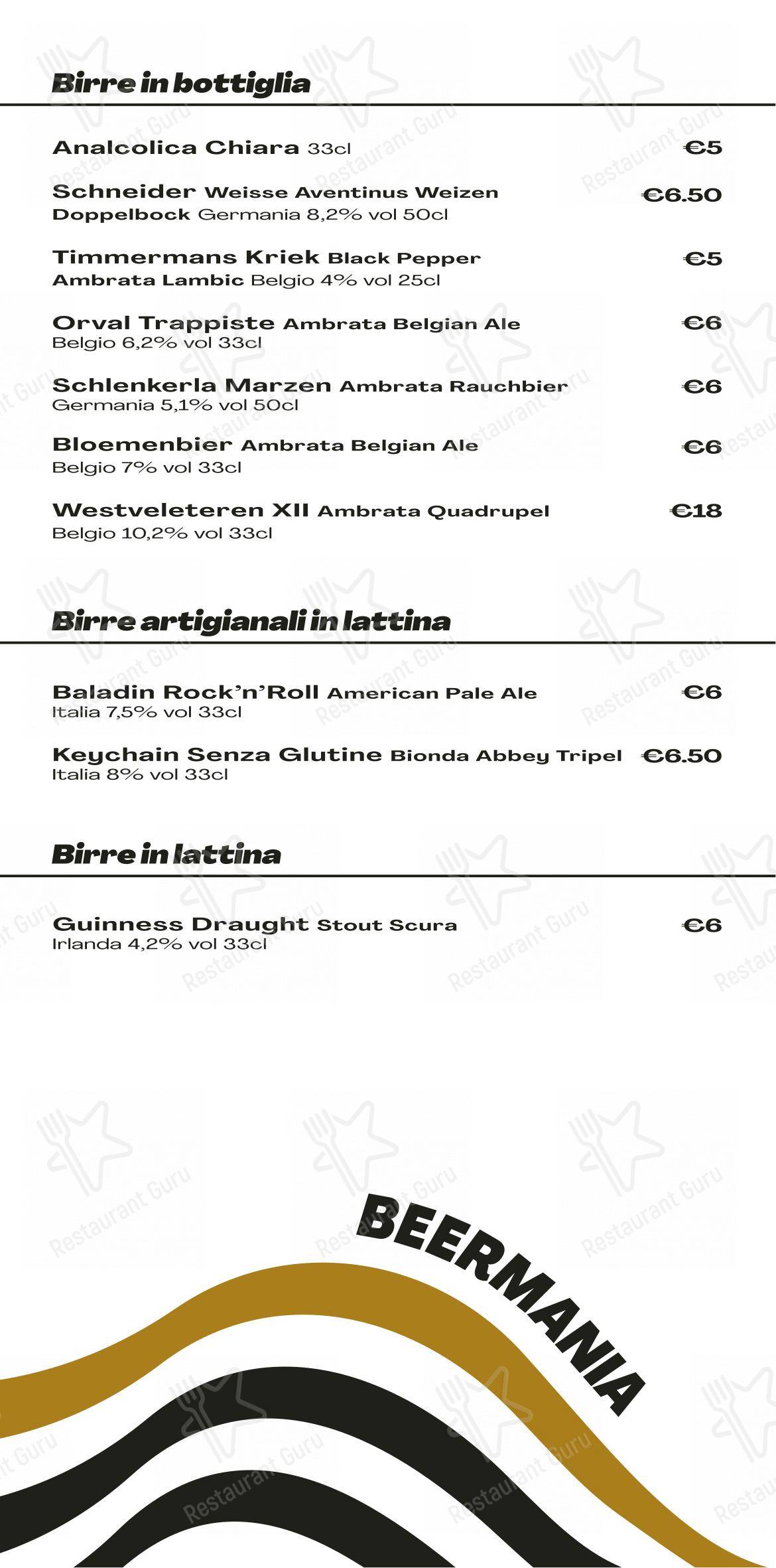 Menu per BEERMÀNÌA - Pizzeria Braceria Hamburgeria pub & bar