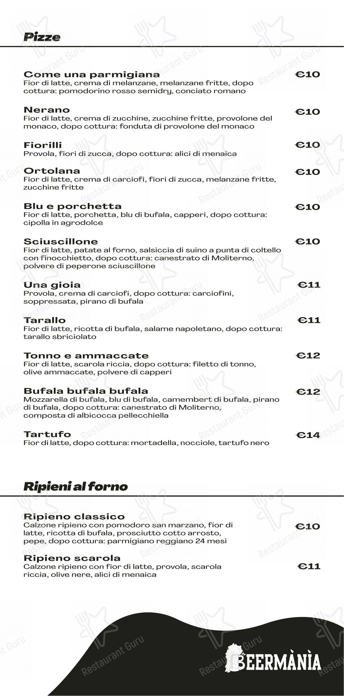 Menu per BEERMÀNÌA - Pizzeria Braceria Hamburgeria in Agropoli