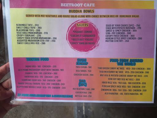 Beetroot Cafe menu