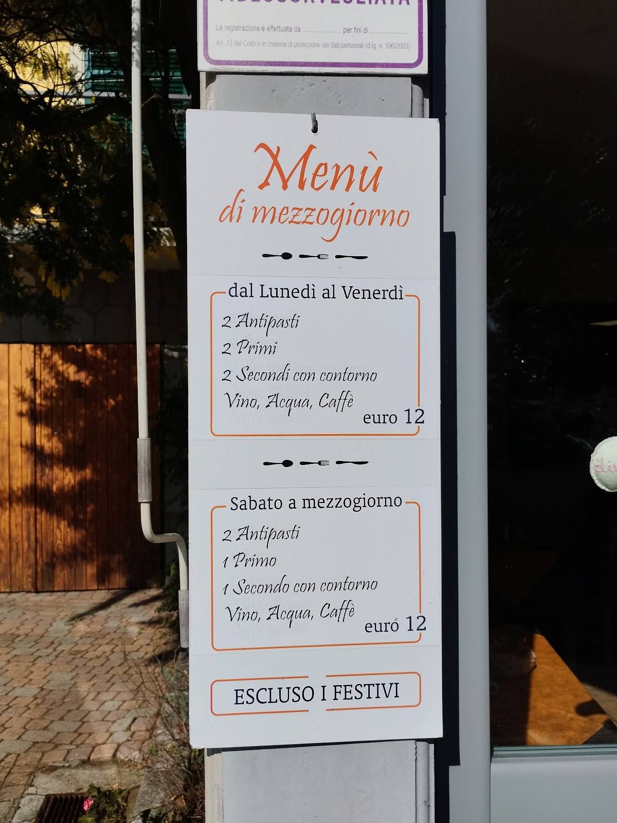 Menu di Trattoria Bela Vista 