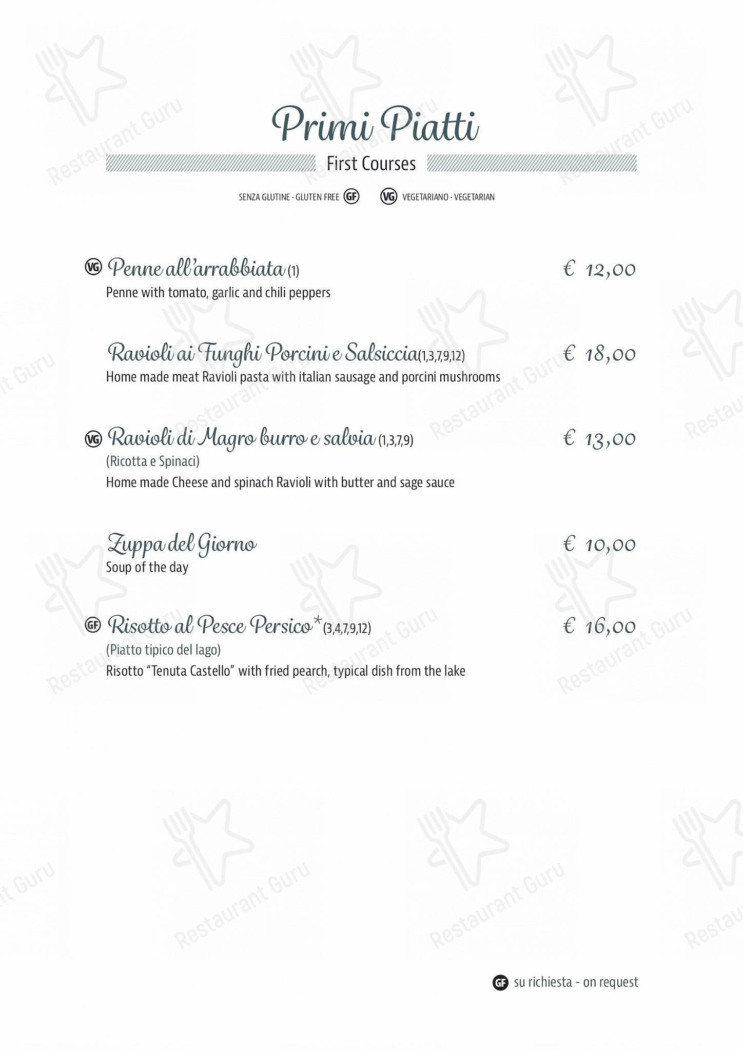 Menu bar per Ristorante Bilacus ristorante