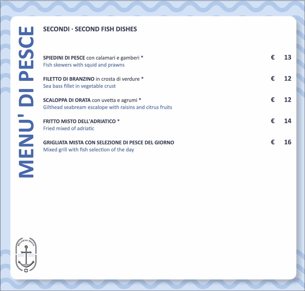 Menu di Bellariva Beach 