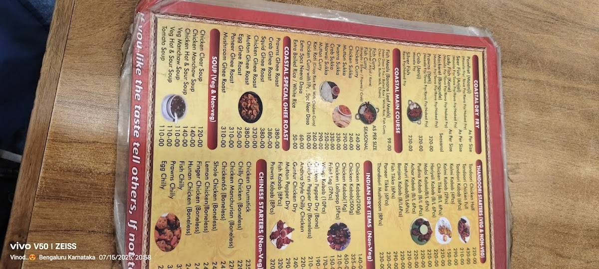 Mangalore Kitchen menu