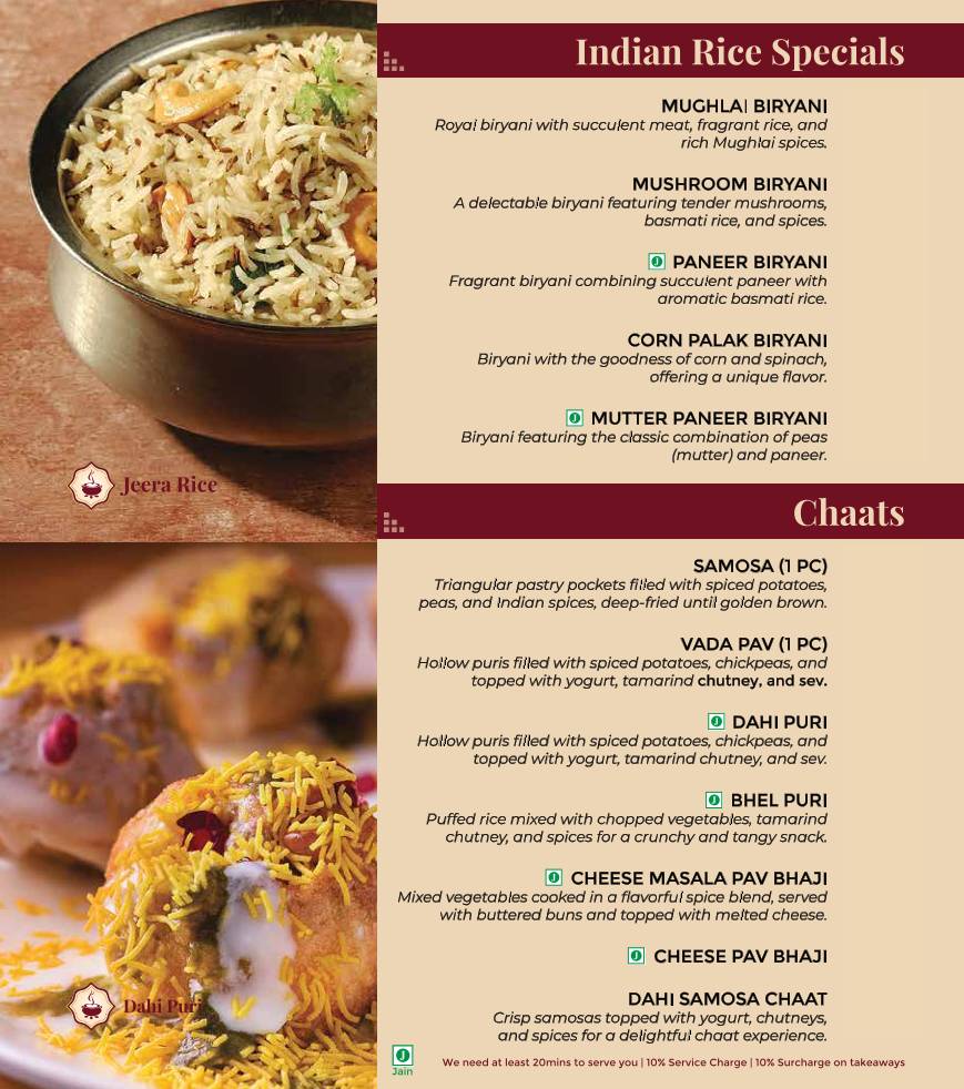 Paakashala @ MG Road Veg Restaurant in MG Road menu