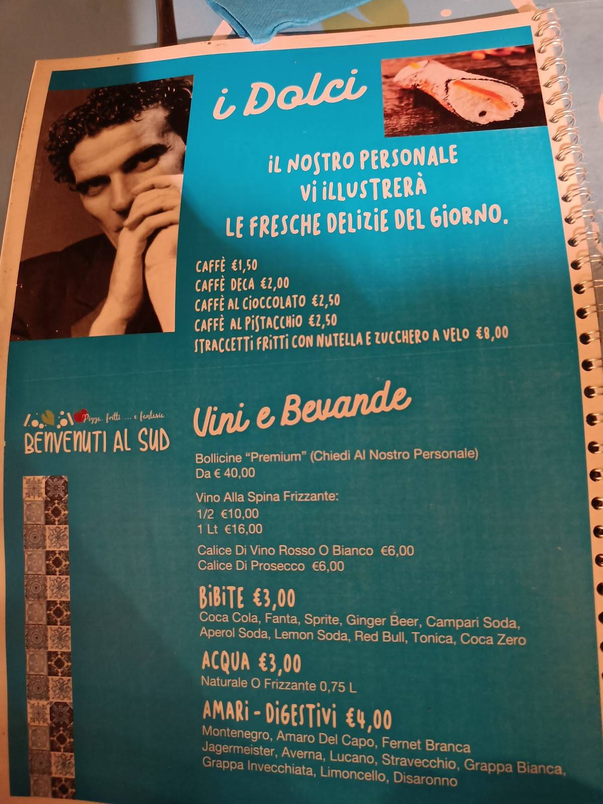 Menu di Benvenuti Al Sud 