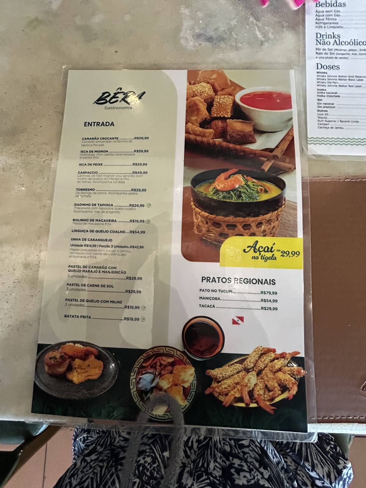 Bêra Gastronomia cardápio