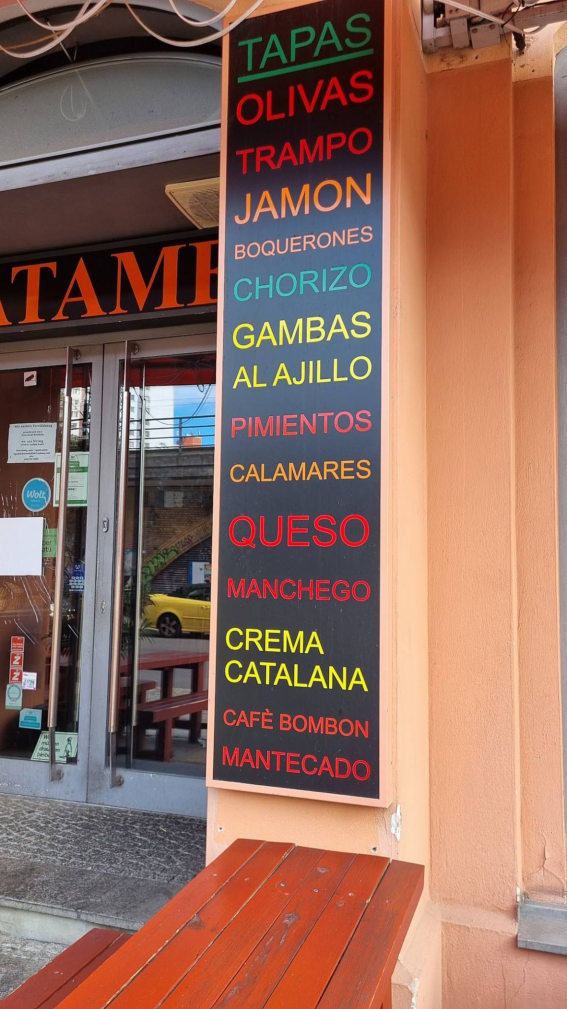 Menu de Atame Tapas Bar