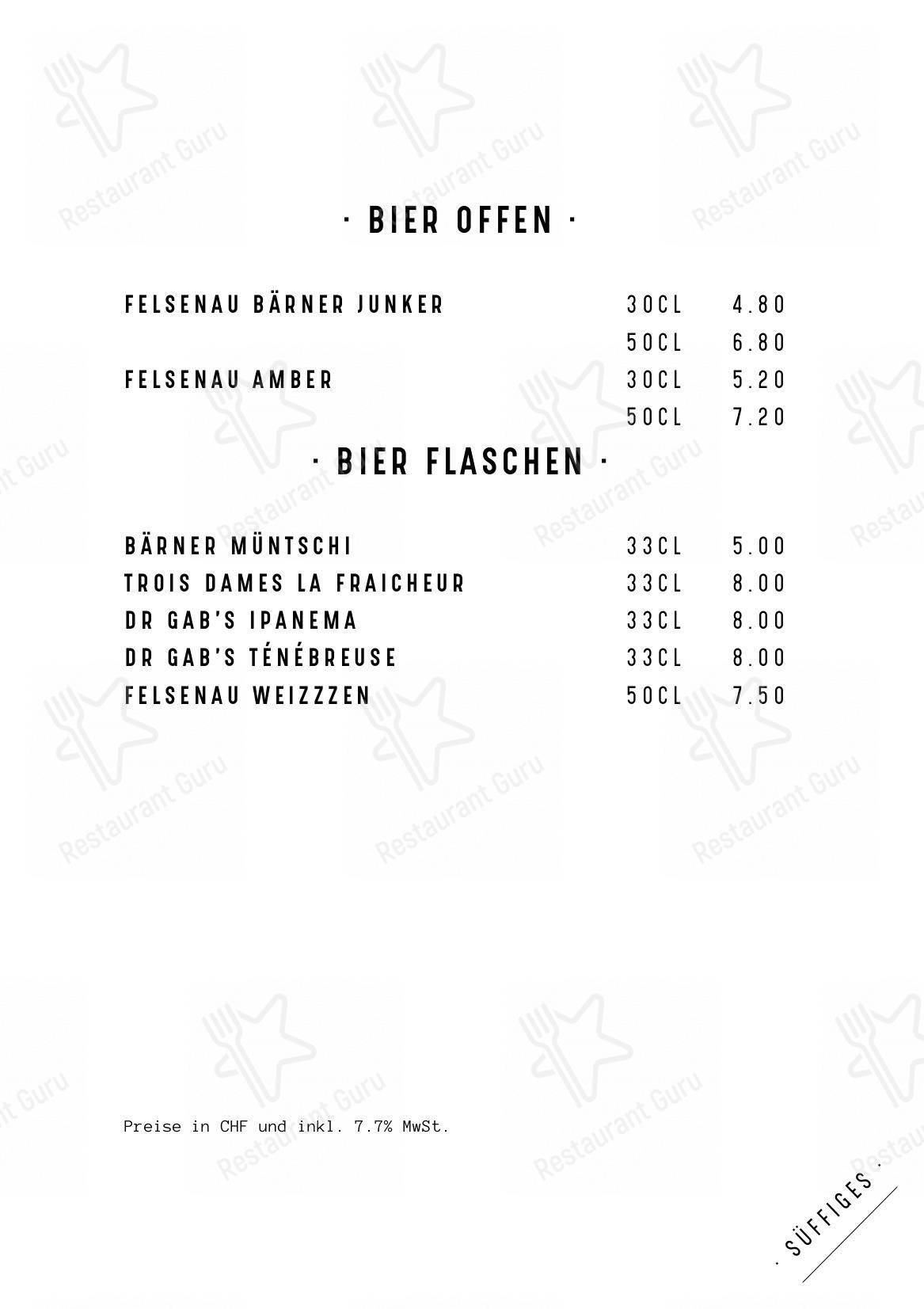 Menu per FREIBANK Speis & Trank ristorante