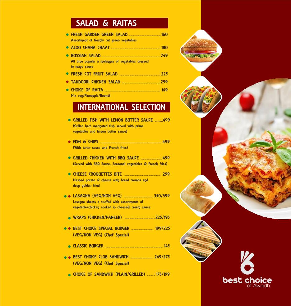 Best Choice Of Awadh menu
