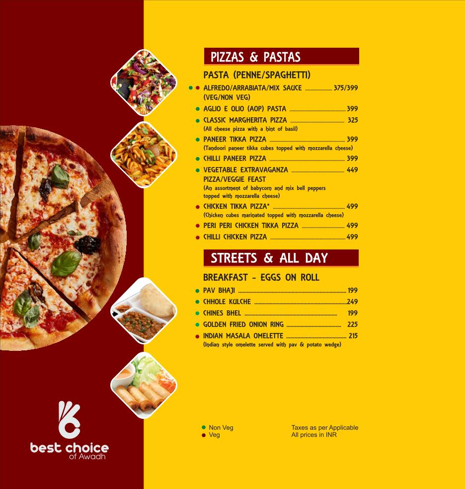 Best Choice Of Awadh menu