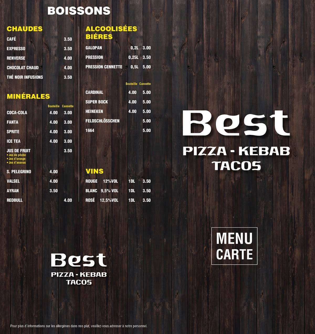 Menu di Best Pizza & Kebab Tacos 