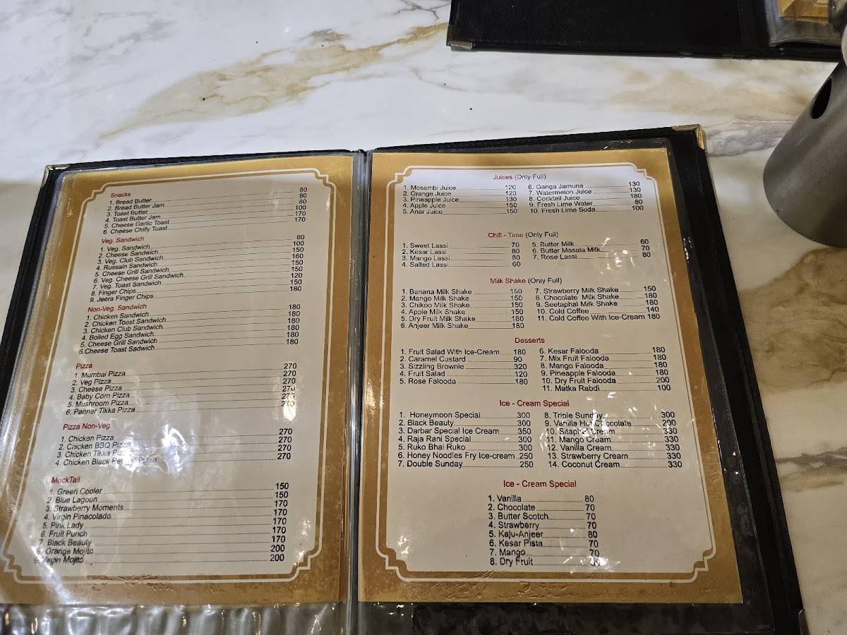 Bhiwandi Darbar - menu