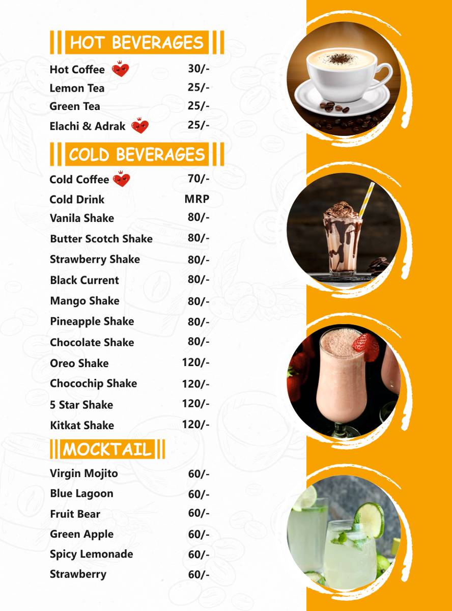 Bhookerz Kitchen & Cafe menu