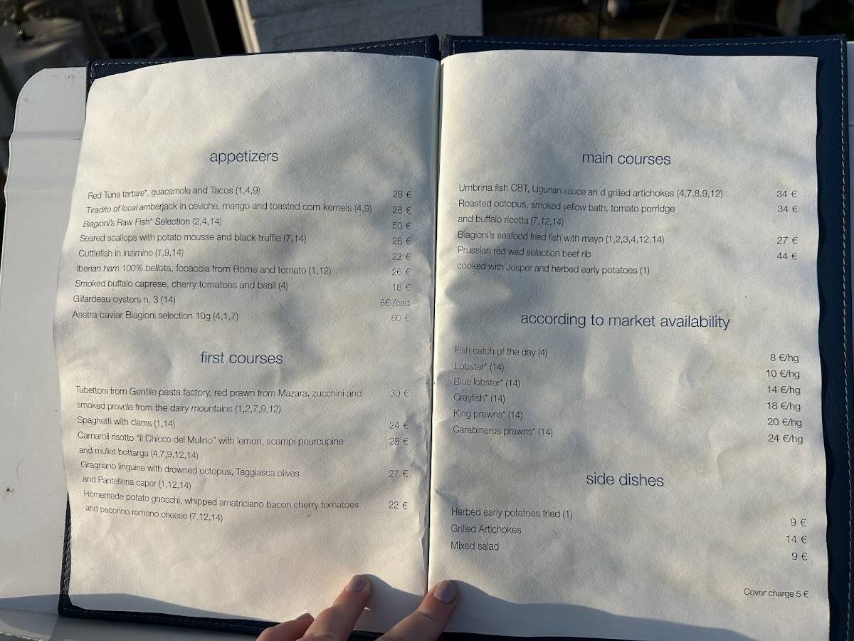 Menu di Biagioni Salò 