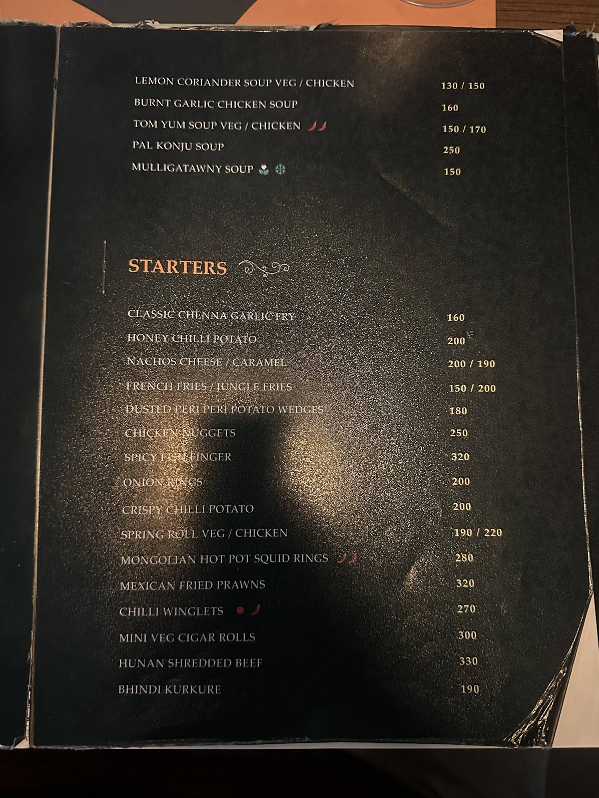 Bianco Restaurant menu