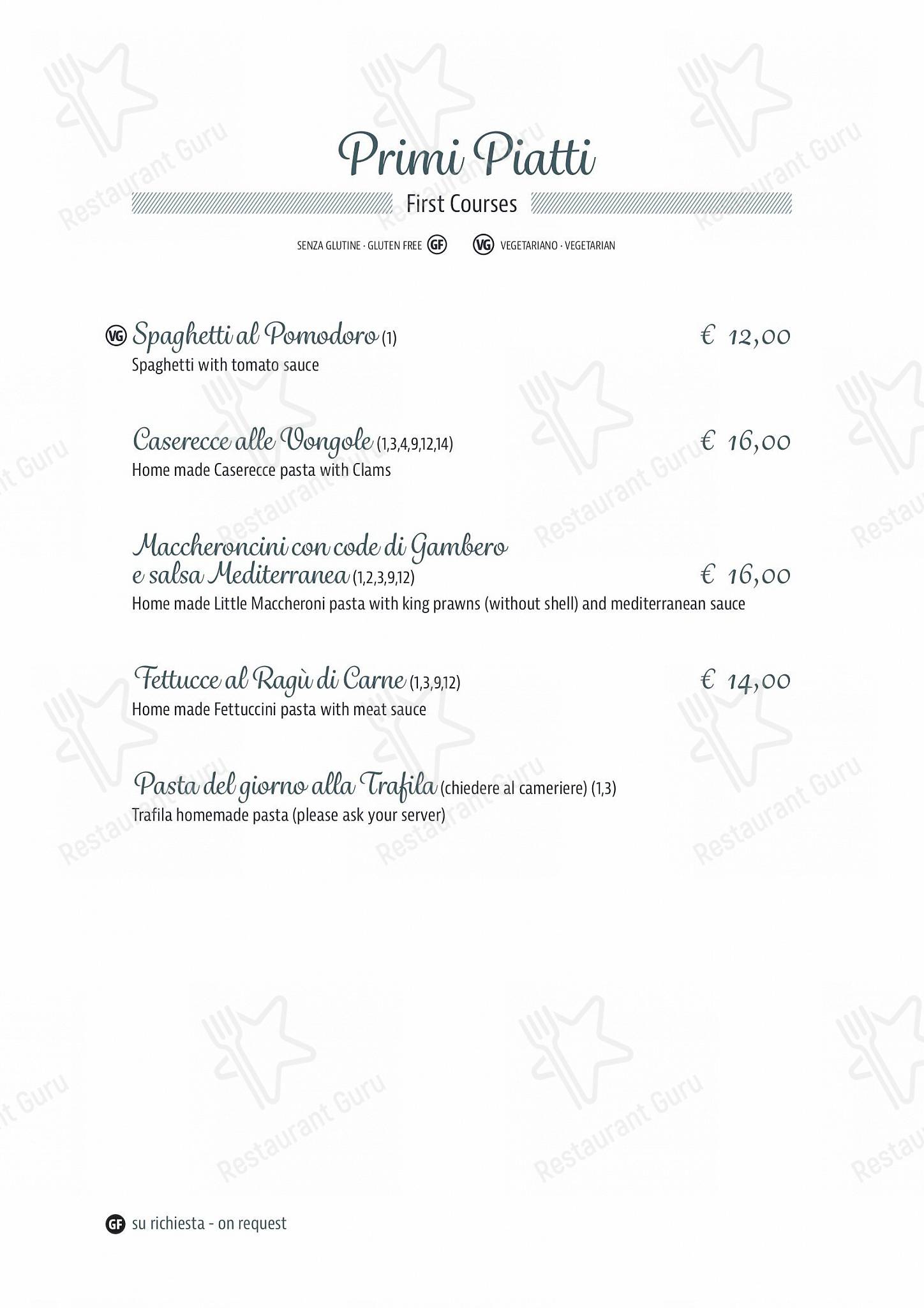 Ristorante Bilacus in Bellagio - Menu bar