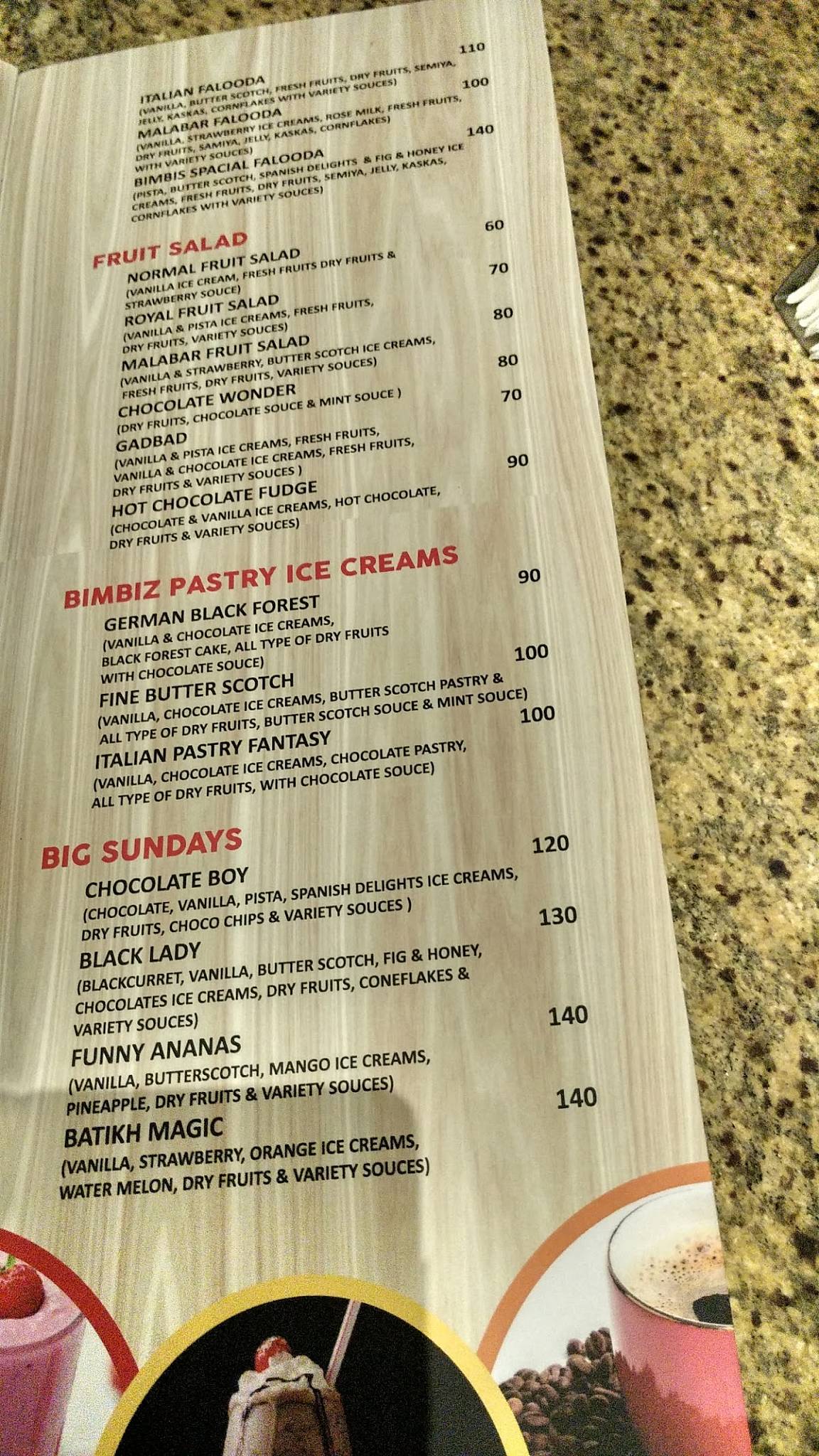 Bim Biz Resto Cafe menu