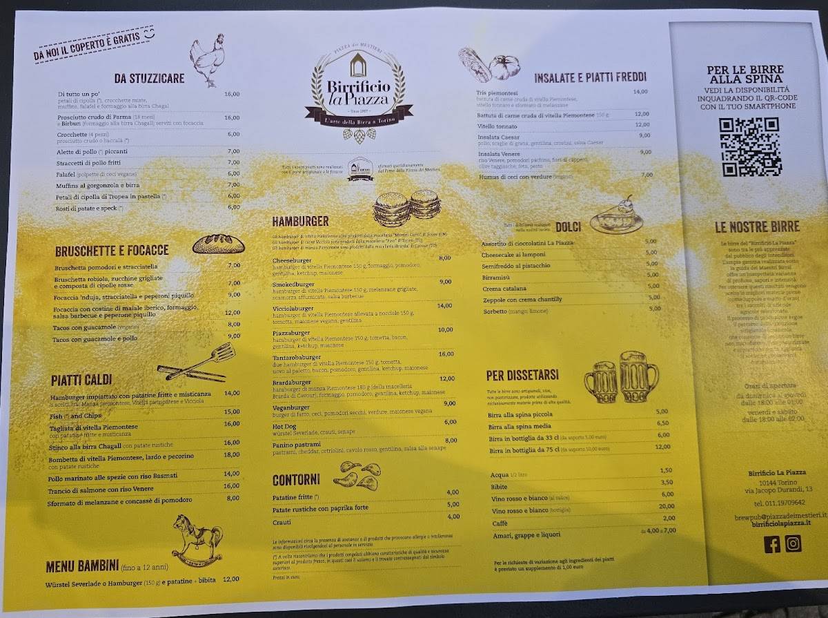 Menu di Birrificio La Piazza 
