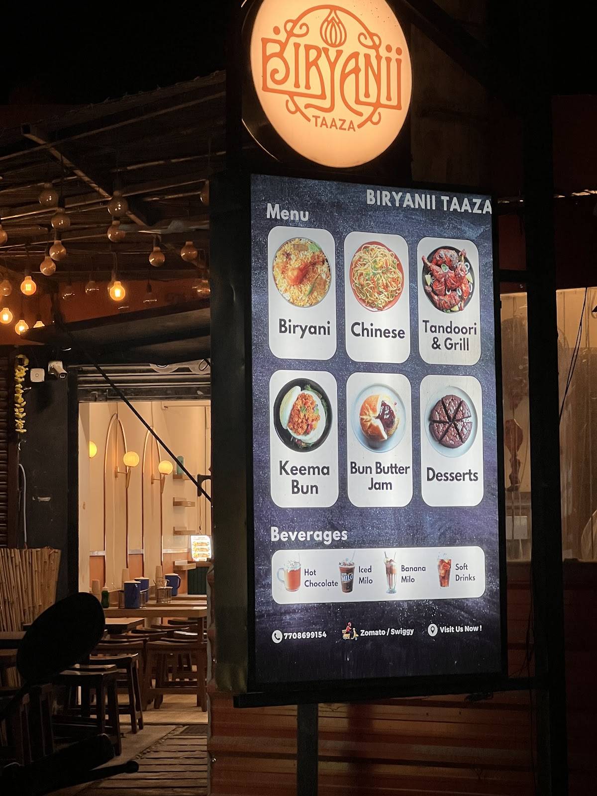 Biryanii Taaza menu