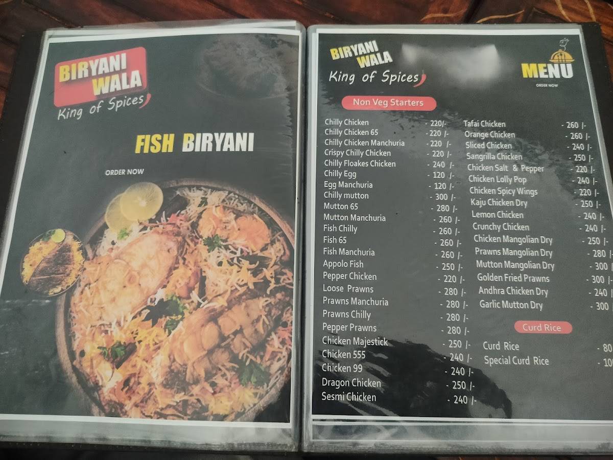 Biryaniwala menu