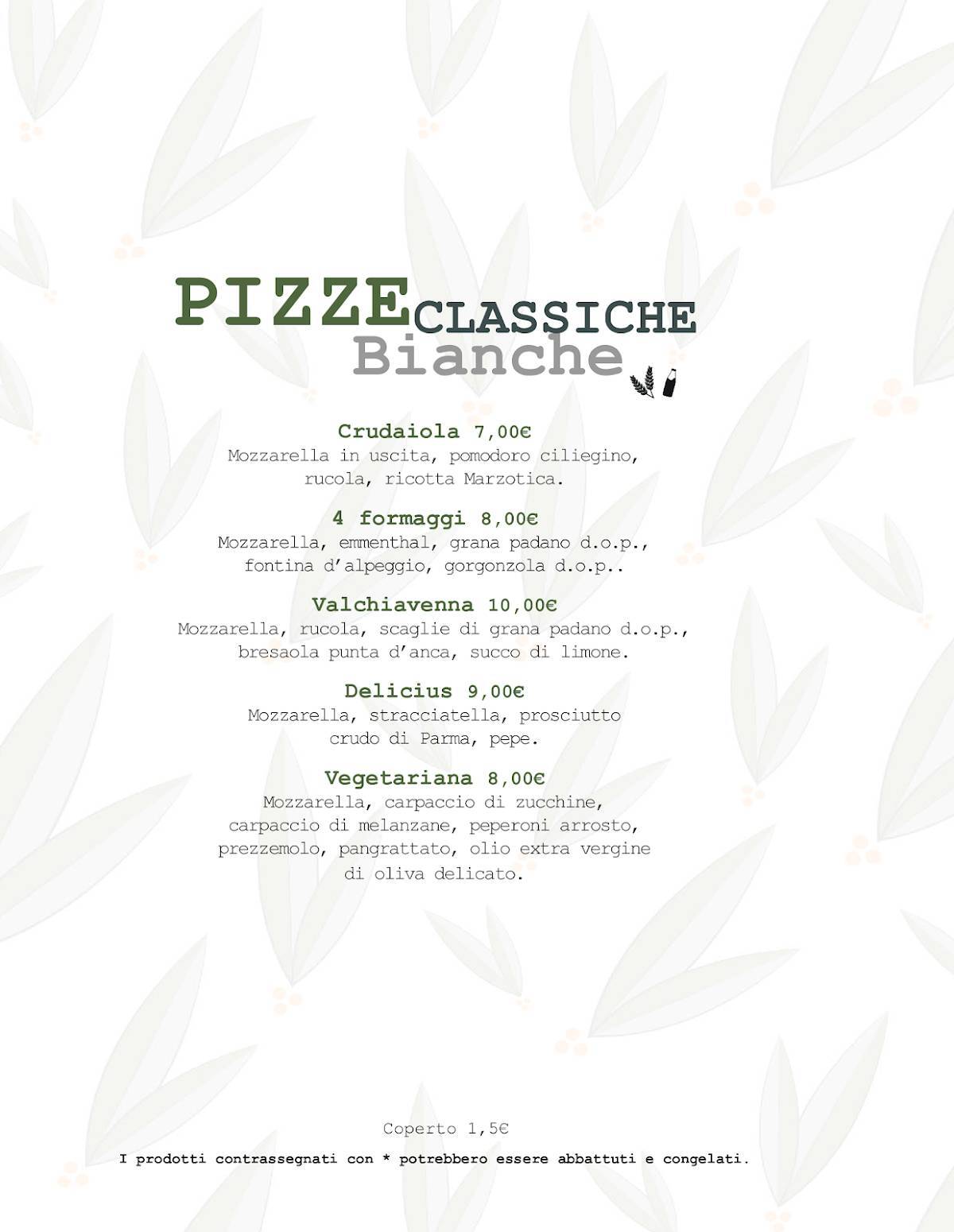Menu di Moro in Corte Pizzeria Osteria Contemporanea 